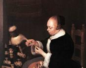 杰拉德 特 博尔奇 : A Woman Spinning